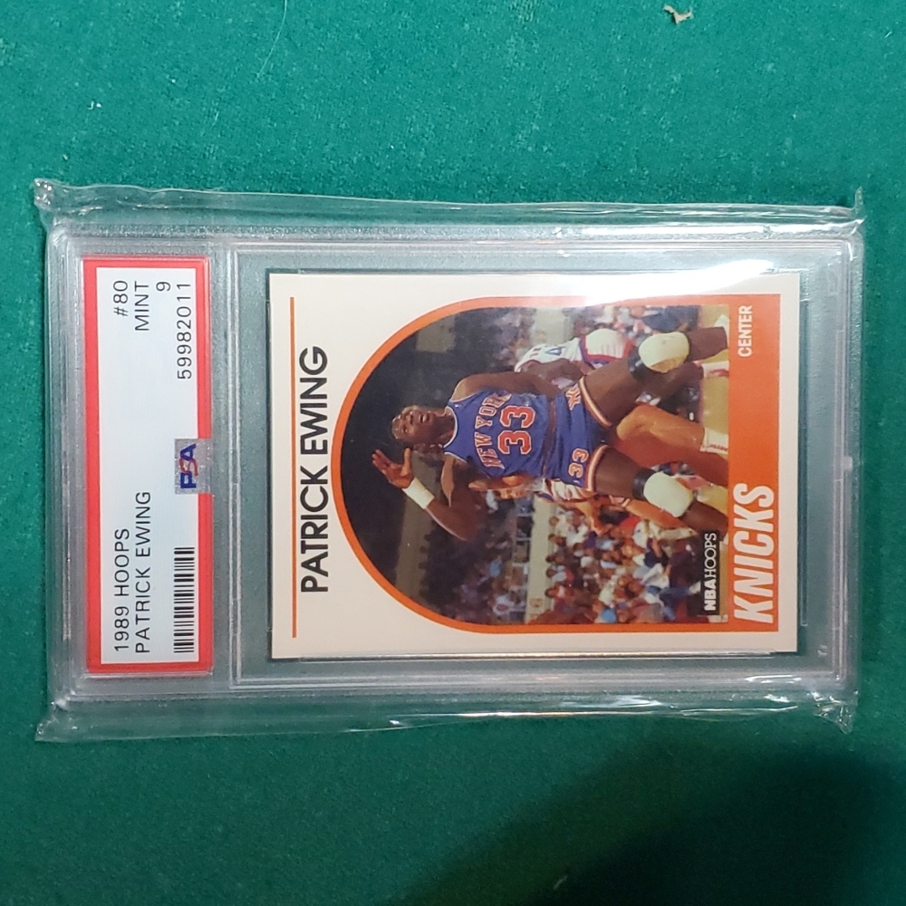 PATRICK EWING 1989 HOOPS PACK FRESH CARD PSA 9